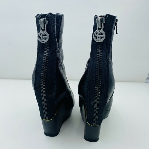 Sam Edelman Split Wedge Leather Viva Bootie Black Size 7.5 - Picture 5 of 8